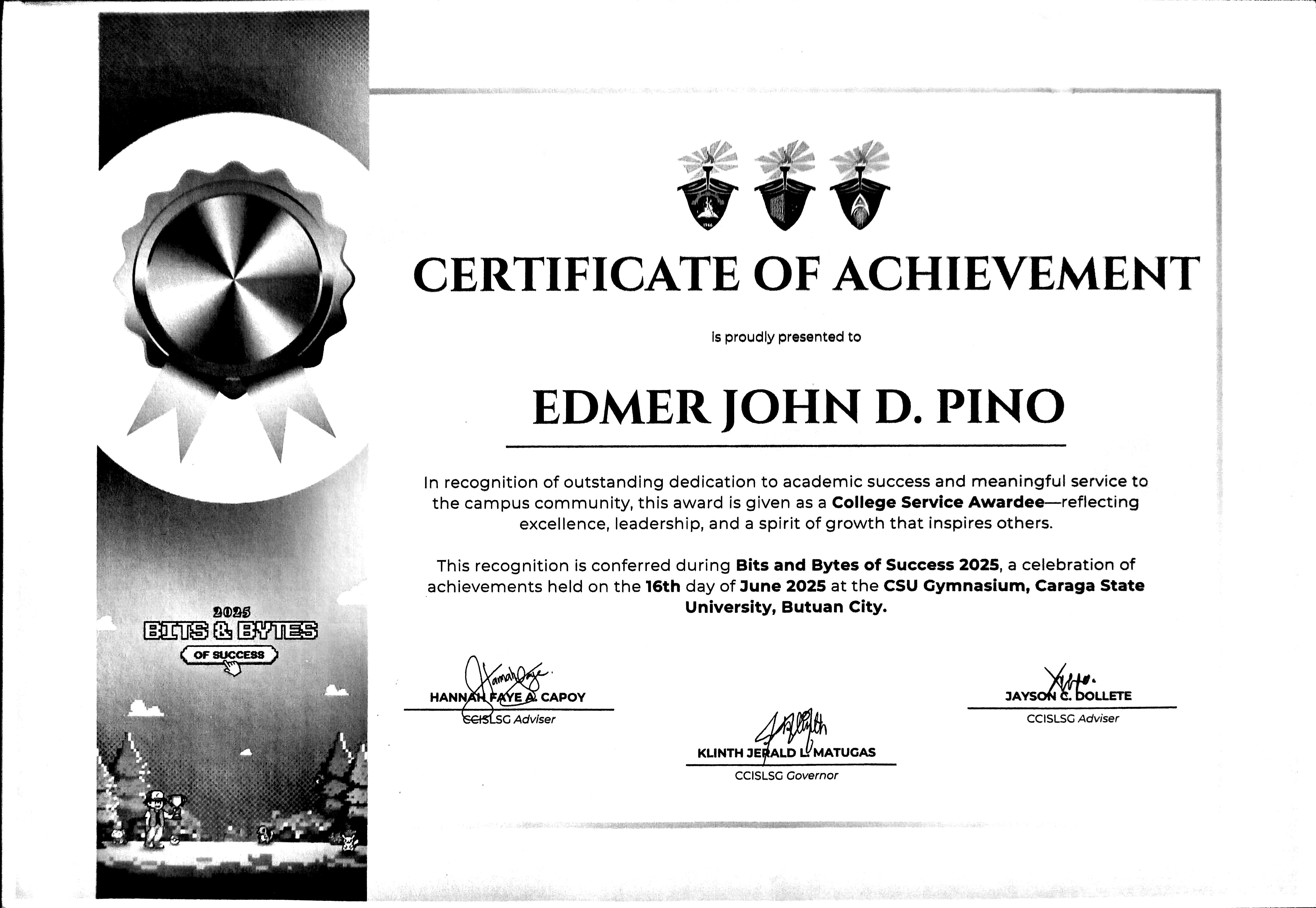 Application Certificate